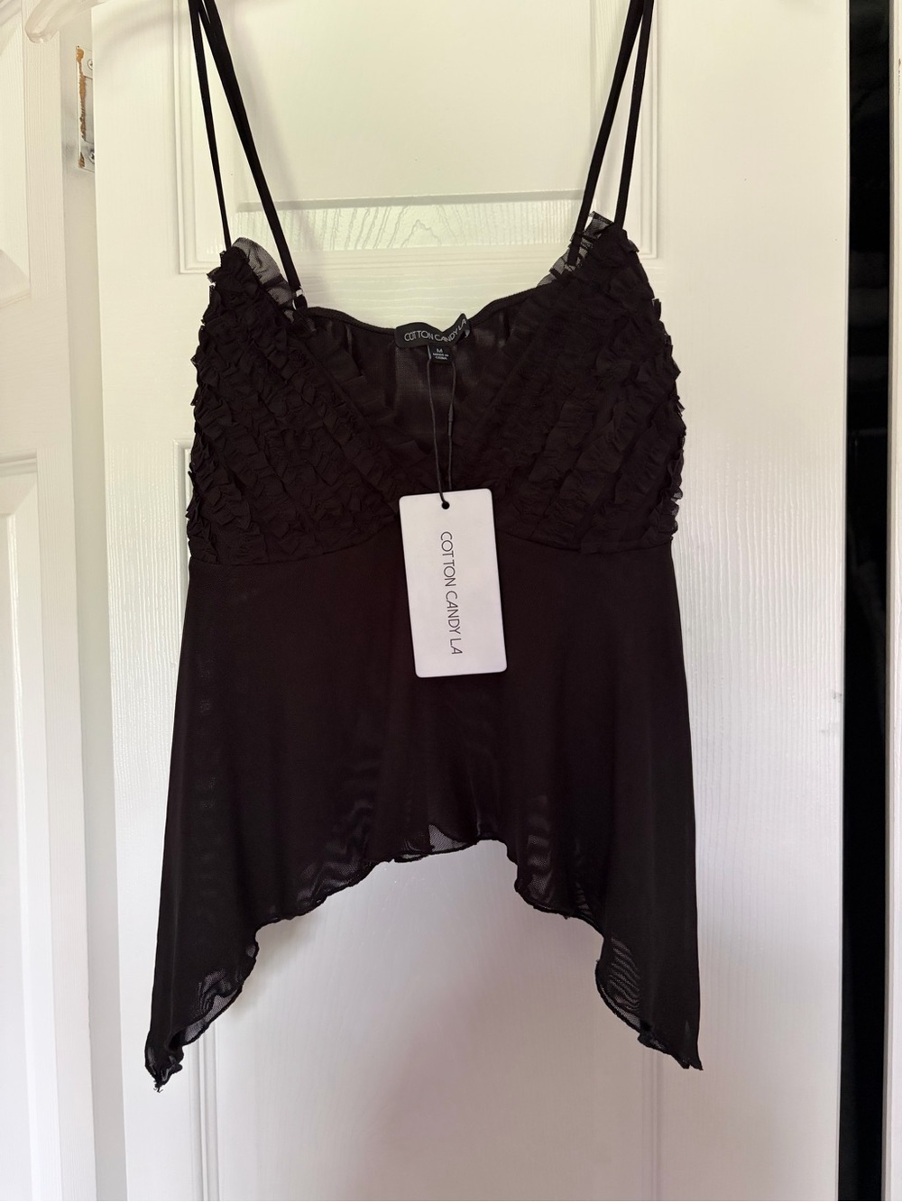 Grey Bandit - Cotton Candy Black Asymmetrical Cami. Size Medium
